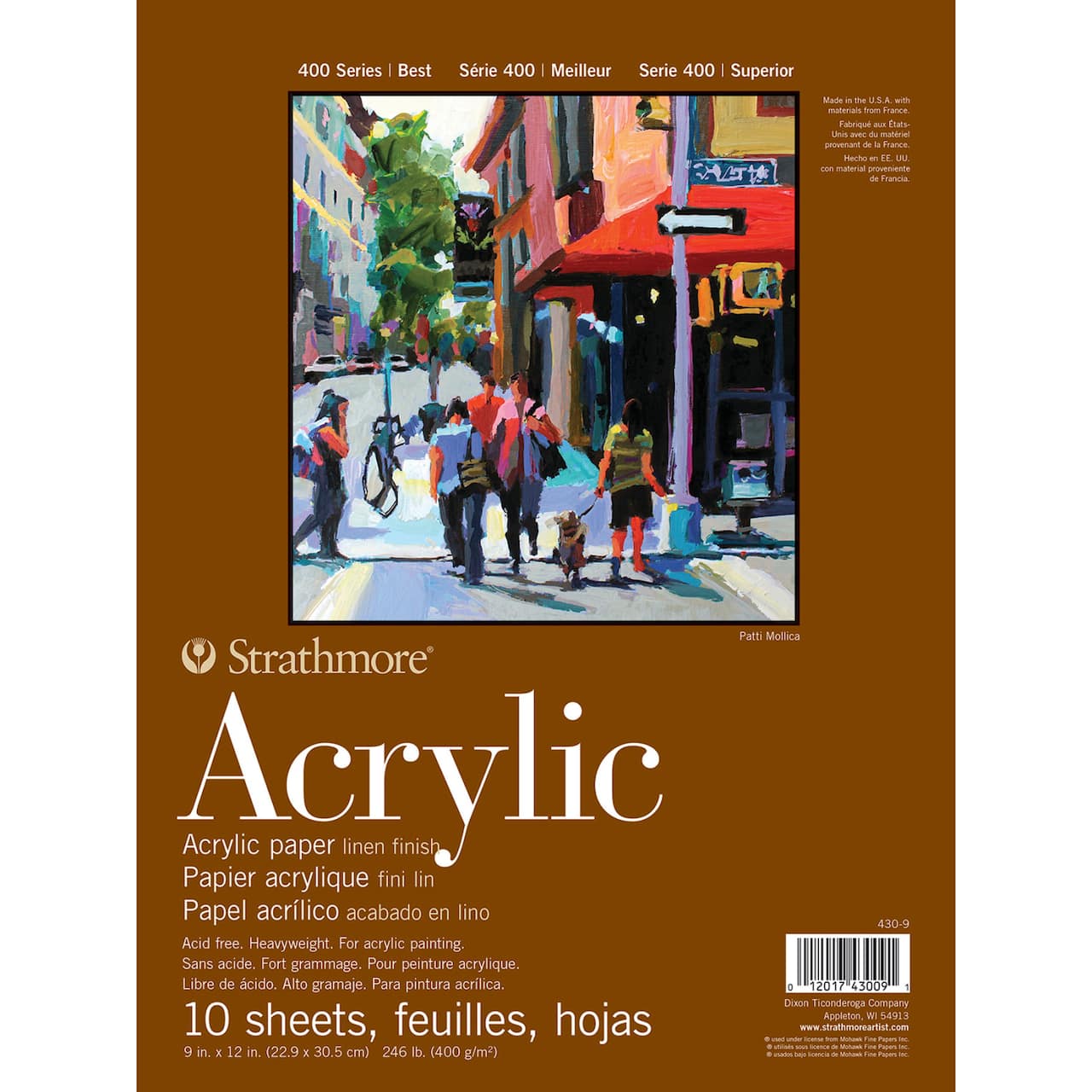 Strathmore Acrylic Paper Pad, 400 Series, Tape-Bound, 10 Sheets, 9" x 12"